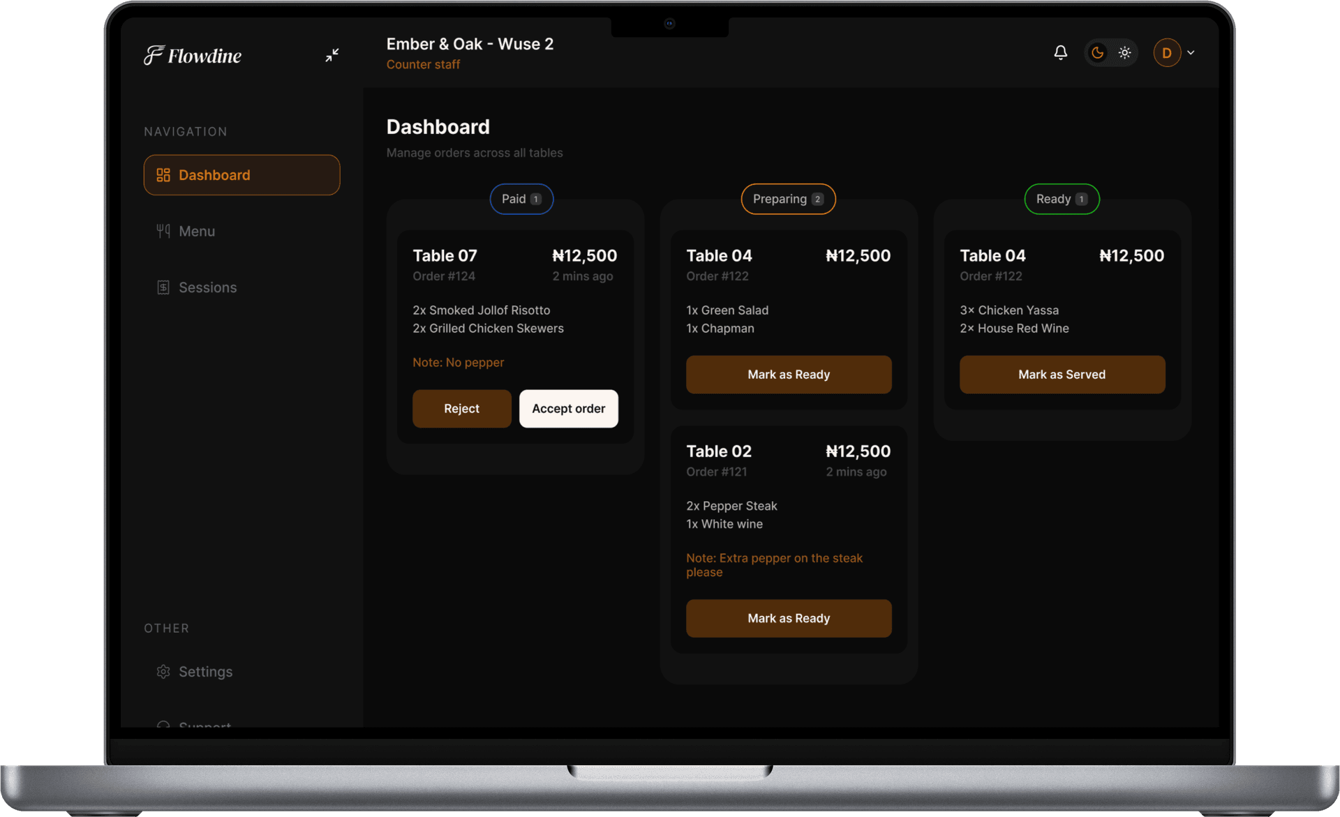 Live Order Queue